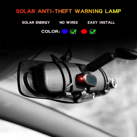 LED Solar-Powered Anti-Theft Warning Light for Vehicles - Enhanced Security System with Blinking Alert