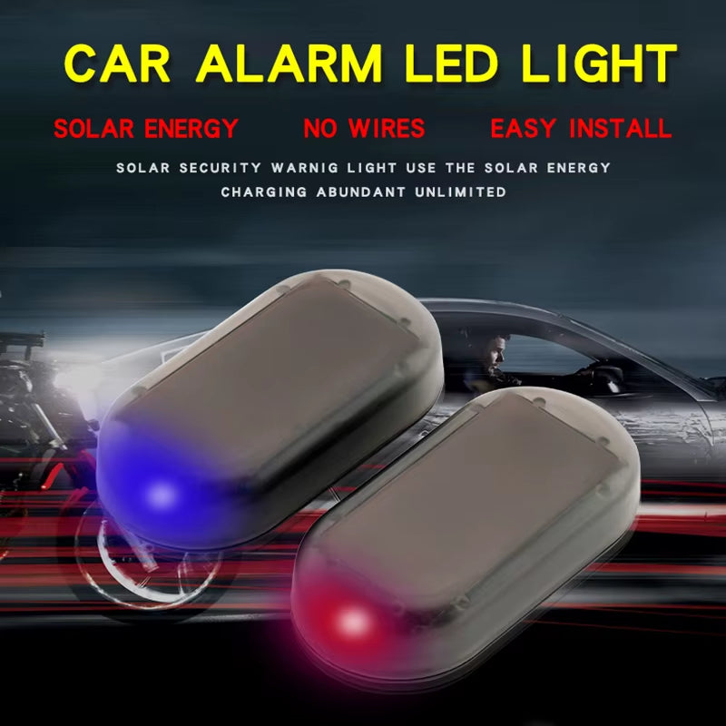 LED Solar-Powered Anti-Theft Warning Light for Vehicles - Enhanced Security System with Blinking Alert